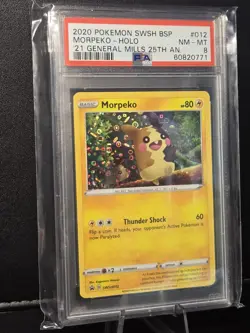 Pokemon TCG Morpeko Sword & Shield Swsh012 Holo Promo PSA 8 - Image 2