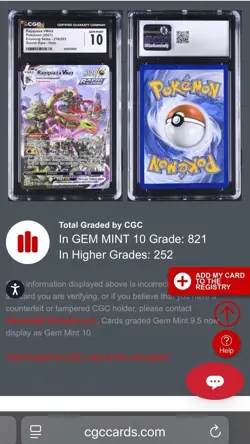 2021 POKEMON EVOLVING SKIES ALTERNATE ART #218 RAYQUAZA VMAX CGC 10 - Image 3