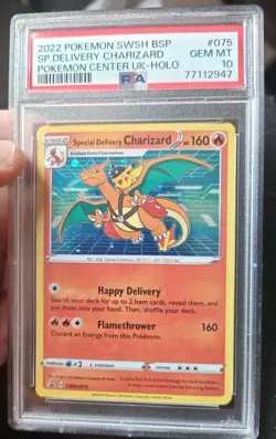 Special Delivery Charizard SWSH075 PSA 10 Gem Mint Pokemon Center UK Holo Promo - Image 1