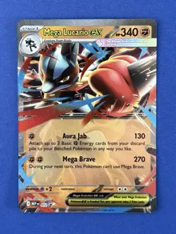 Mega Lucario ex 012 Me: Mega Evolution Promo Holo NM - Image 1
