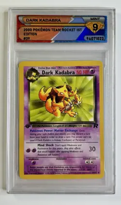2000 Pokemon Team Rocket Dark Kadabra 1st Edition #39/82 DSG 9 - Image 1