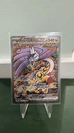 Pokemon Prismatic Evolutions Holo Raging Bolt EX 166/131 SV - Image 1