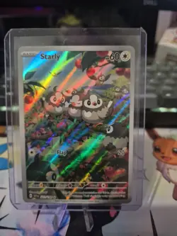 Pokemon TCG Scarlet & Violet Base Set Starly 221/198 Illustration Rare NM - Image 1