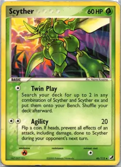 Scyther 46/115 Uncommon Unseen Forces Pokemon DMG - Image 1