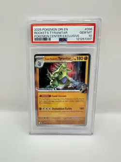 Team Rocket's Tyranitar 096/182 Pokemon Center Exclusive PSA 10 with Swirl - Image 1