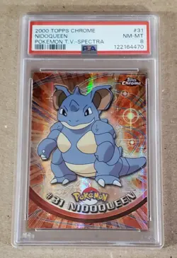 NIDOQUEEN SPECTRA 2000 TOPPS CHROME #31 POKEMON T.V. ANIMATION PSA 8 NM-MT - Image 1