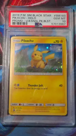 2019 Pokemon SM Black Star Promo Pikachu Holo #SM183 PSA 10 Gem Mint - Image 1