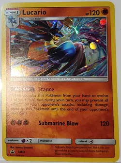 HD Swirl 🌀 Lucario SM54 Cosmos Holo Rare Pokemon TCG Black Star Promo - Image 1