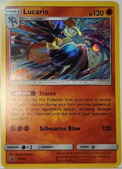 HD Swirl 🌀 Lucario SM54 Cosmos Holo Rare Pokemon TCG Black Star Promo - Image 3