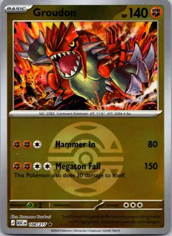 Groudon (Energy Symbol Pattern) 108/217 Holo R ME: Ascended Heroes Pokemon NM - Image 1