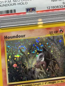 Houndour Holo Swirl - 2001 Pokemon Neo Discovery 5/75 - PSA 8 NM-MT 🌀 - Image 2