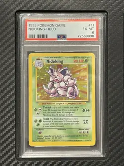 1999 PSA 6 Nidoking #11 Holo Rare WOTC Pokemon Game Base Set Unlimited - Image 1