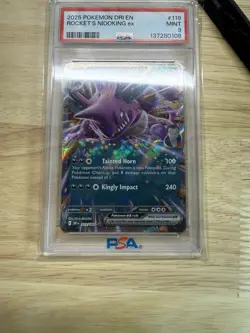Pokemon TCG Team Rocket's Nidoking ex 119/182 Sv10 Double Rare Holo PSA 9 - Image 2