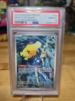 Pokemon TCG Misty's Psyduck Destined Rivals 193/182 Illustration Rare PSA 10 - Image 1