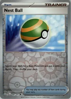 2024 Pokemon Scarlet and Violet Paldean Fates Reverse Foil #084 Nest Ball U - Image 1
