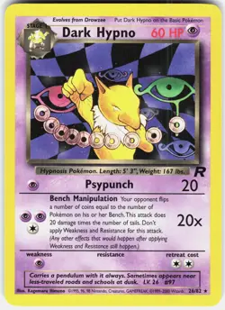 Dark Hypno 26/82 Rare Team Rocket Pokemon Unlimited NM/M - Image 1