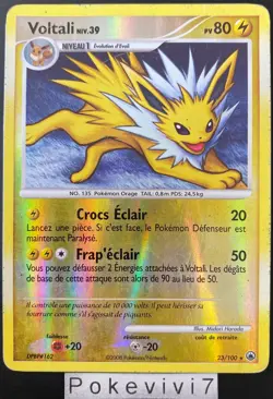 Carte Pokemon VOLTALI 23/100 RARE REVERSE Diamant et Perle D&P FR OCCASION - Image 1