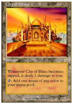 Light Play, English MTG Regular City of Brass 7th Edition Magic the Gathering - Image 1
