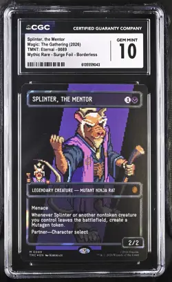 SPLINTER, THE MENTOR Ninja Turtles Eternal Borderless Surge Foil CGC 10 MTG - Image 1
