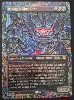 0201 Krang & Shredder (Borderless) Foil Magic: The Gathering TMNT RF - Image 1
