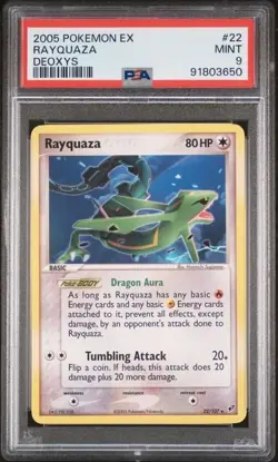 2005 POKEMON EX DEOXYS #22 RAYQUAZA PSA 9 NON-HOLO - Image 1