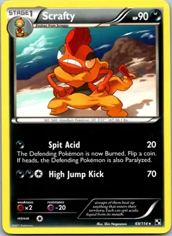 SCRAFTY 69/114 RARE BLACK & WHITE POKEMON NM/M - Image 1