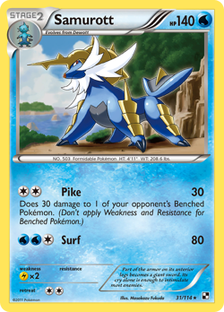 SAMUROTT 31/114 HOLO RARE BLACK & WHITE POKEMON NM/M - Image 4