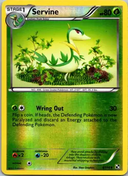 SERVINE 4/114 UNCOMMON BLACK & WHITE POKEMON REVERSE HOLO NM/M - Image 1