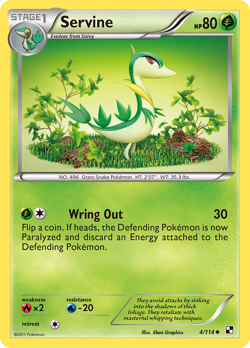 SERVINE 4/114 UNCOMMON BLACK & WHITE POKEMON REVERSE HOLO NM/M - Image 4