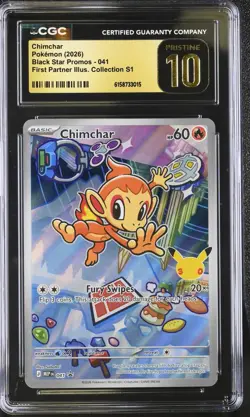 Pokemon Chimchar 041 Black Star Promo First Partner - CGC 10 PRISTINE - Image 1