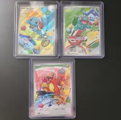 Pokemon First Partner Illustration Series 1 Charmander🔥 Bulbasaur🥬 Squirtle💧 - Image 1