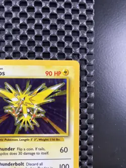 NM Zapdos 16/102 Holo Base Set Rare Vintage Pokemon Card WOTC 1999 - Image 3