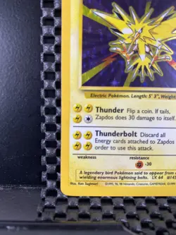 NM Zapdos 16/102 Holo Base Set Rare Vintage Pokemon Card WOTC 1999 - Image 4