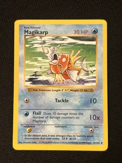 Pokemon Magikarp 36/102 Base Set (Shadowless) *Near Mint* - Image 1