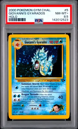 PSA 8.5 Giovanni's Gyarados Holo SWIRL 5/132 Gym Challenge Pokemon Card *POP 11* - Image 1