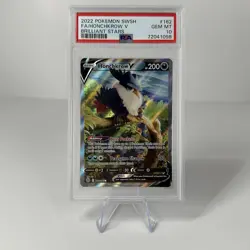 2022 Pokemon SWSH Honchkrow V Brilliant Stars Full Alt Art #162 PSA 10 Gem Mint - Image 1