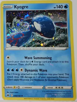 Swirl 🌀 Kyogre 036/159 Cosmos Holo Heavily Bleed Error Rare Pokemon TCG ✨ - Image 1