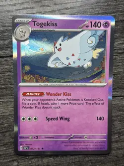 Togekiss 72/191 SV08: Surging Sparks Holo Rare Pokemon TCG NM - Image 1
