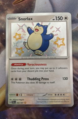 Snorlax 202/091 SV: Paldean Fates Holo Shiny Pokemon Card NM - Image 1