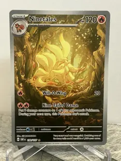 Ninetales Illustration Rare 199/197 SV03: Obsidian Flames Holo Pokemon - Image 1