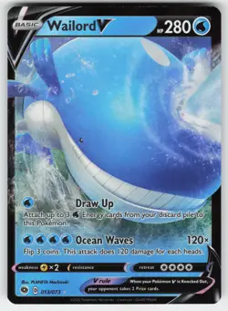 Wailord V 013/073 Holo V Rare Champion's Path Pokemon Near Mint - Image 1