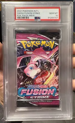 Pokemon Fusion Strike Mew Art Authentic Sealed Booster Pack PSA 10 - Image 1