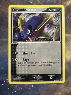 Pokemon TCG Carvanha 56/107 Deoxys Regular - Image 1