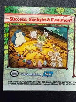 Pokemon Success, Sunlight & EvolutionU Card Topps The Movie 2000 - Image 3