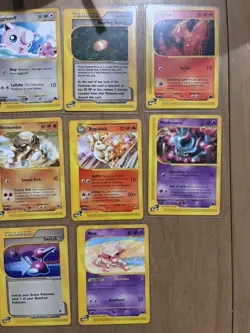 Pokemon TCG E-Reader Expedition Base Set Lot 11 Cards Pikachu Abra + Trainers - Image 1