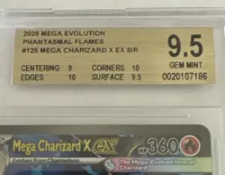 Mega Charizard X ex SIR Pokemon Phantasmal Flames 125/094 BGS 9.5 🔥 🔥 🔥 - Image 2