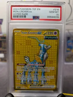 2024 Pokemon Iron Crown ex #216 Gold Hyper Rare – PSA 10 GHR - Image 1