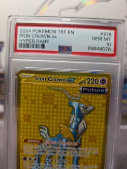 2024 Pokemon Iron Crown ex #216 Gold Hyper Rare – PSA 10 GHR - Image 4