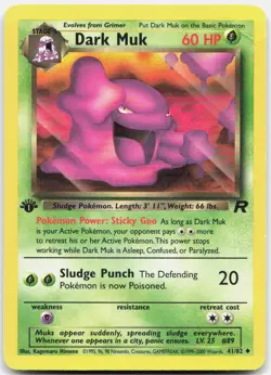 Pokemon TCG Dark Muk Team Rocket Uncommon 41/82 1st Edition - Image 1