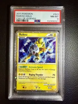 2011 POKEMON CALL OF LEGENDS #SL9 RAIKOU HOLO PSA 8 - Image 1